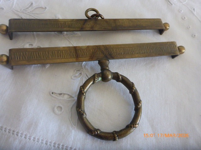 Antique Vintage Brass Bell Pull Tapestry Hangers In Excellent Condition