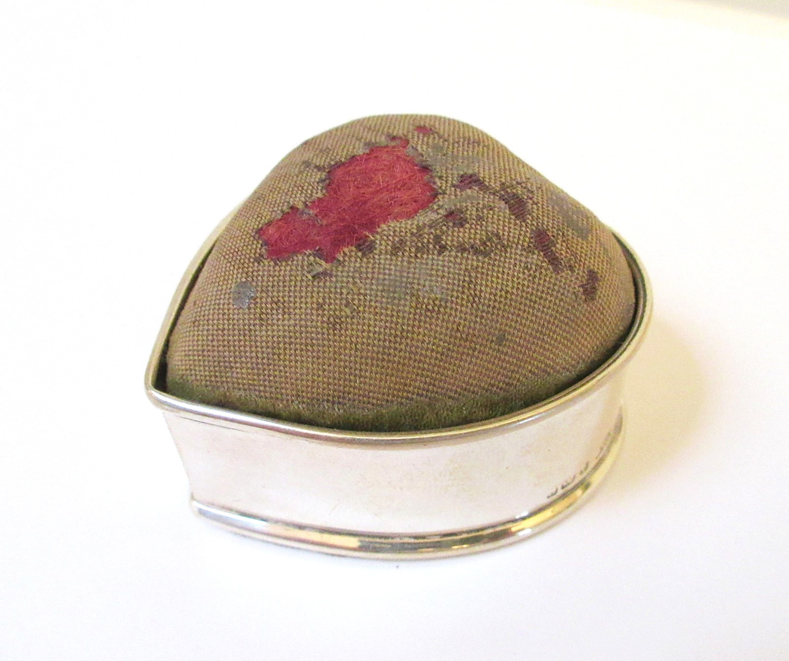 Antique Pin Cushion Silver Heart Levi & Salaman 1904