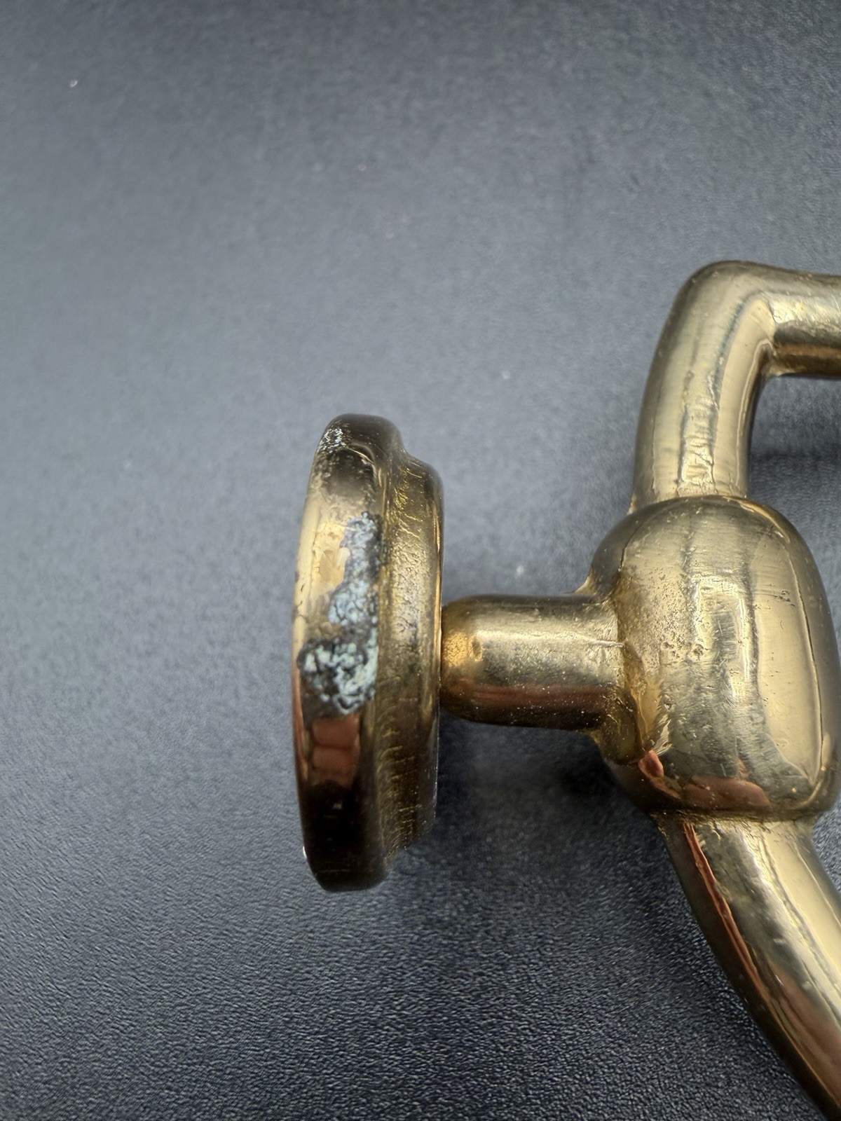 Coat Hook Ceramic Ends Two Prong Vintage Brass – Back Mount 5.5” See Pics