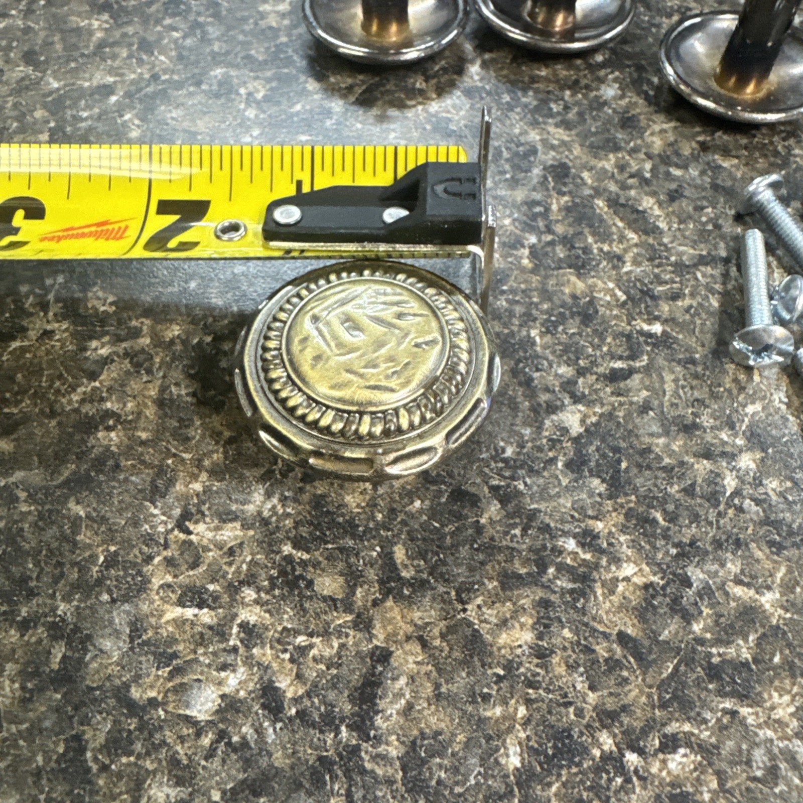 10 Vintage Brass Round Cabinet Knobs Pulls Handle