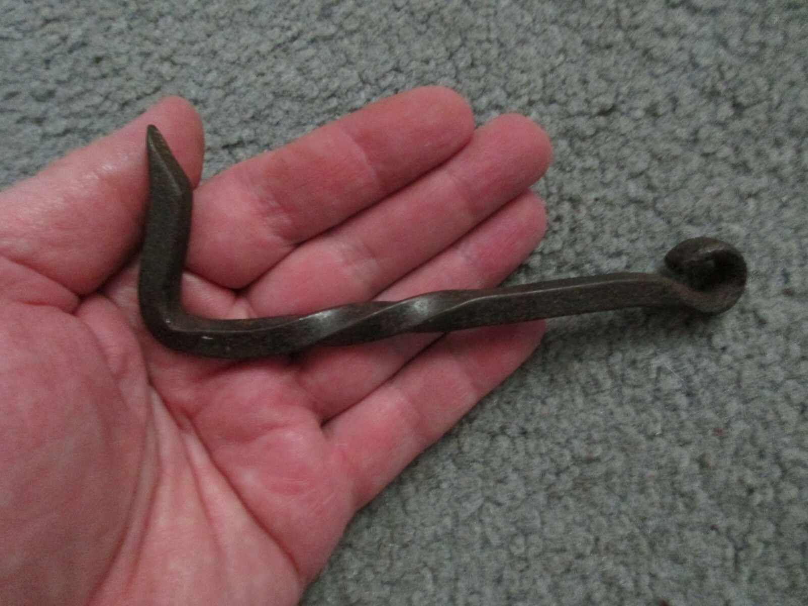 Primitive WROUGHT IRON Blacksmith Forged GATE DOOR HOOK