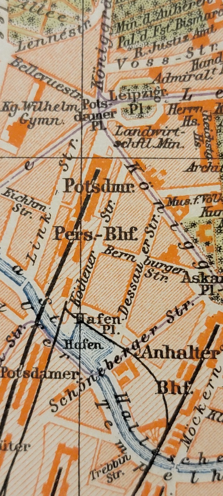 Two 1898 colored maps Berlin, Berlin Surroundings + B&W Berlin Buildings Meyers