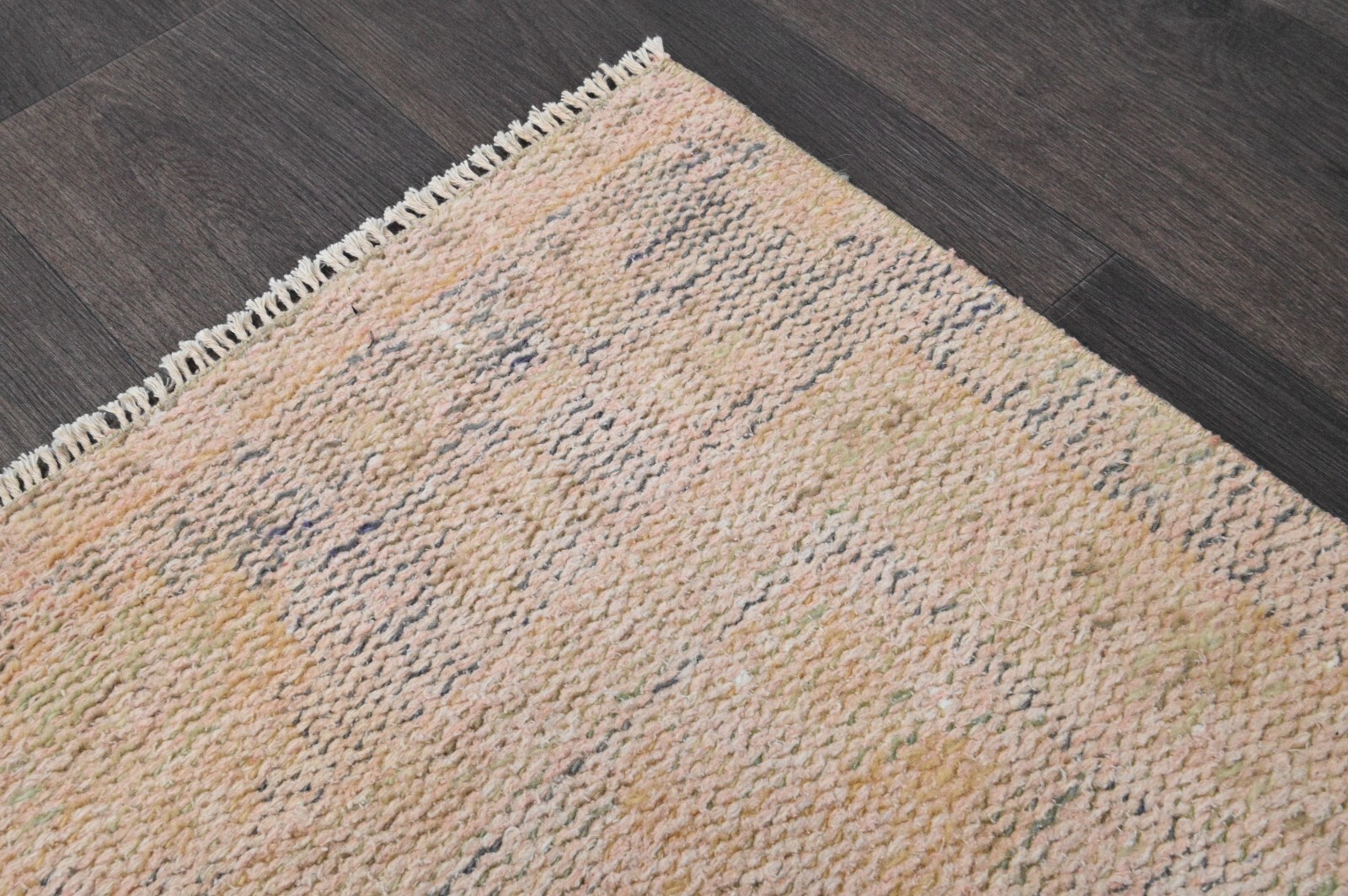 Vintage Turkish Runner Rug 2x9ft Wool Anatolian Handmade Hallway Oushak PINK