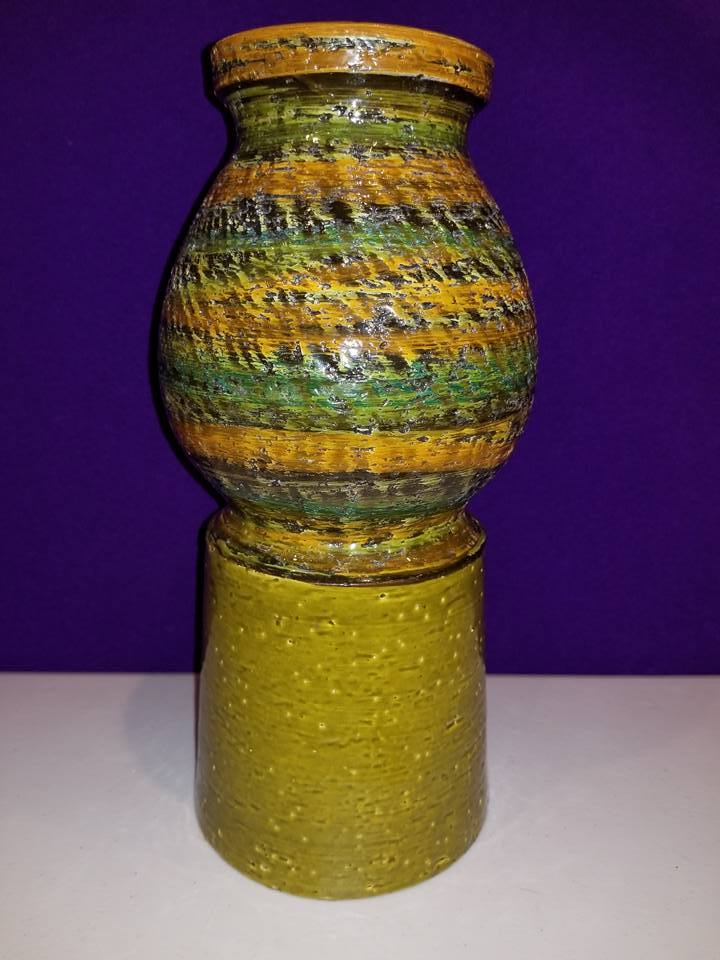 Large RARE 13″ Mid Century Raymor Aldo Londi Bitossi Italian Pottery Bulbus Vase