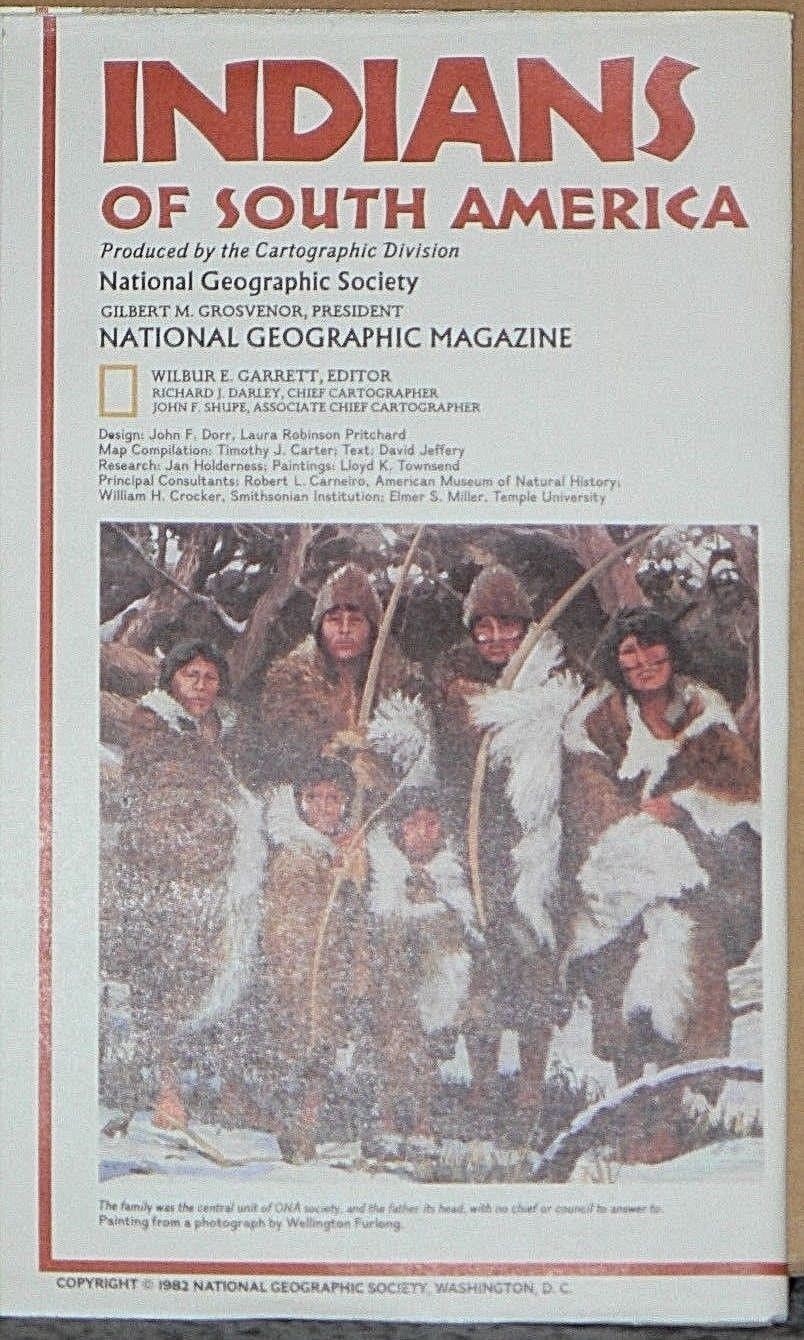 Vintage 1982 National Geographic Map of Indians of South America