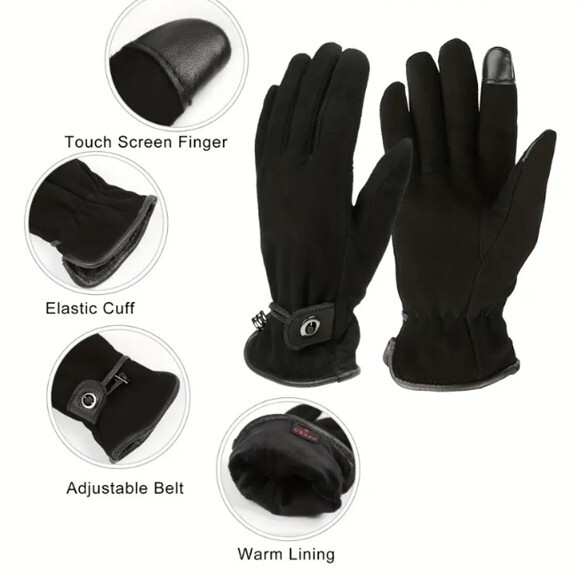 Women’s Genuine Leather Winter Gloves – Touchscreen Deerskin Suede