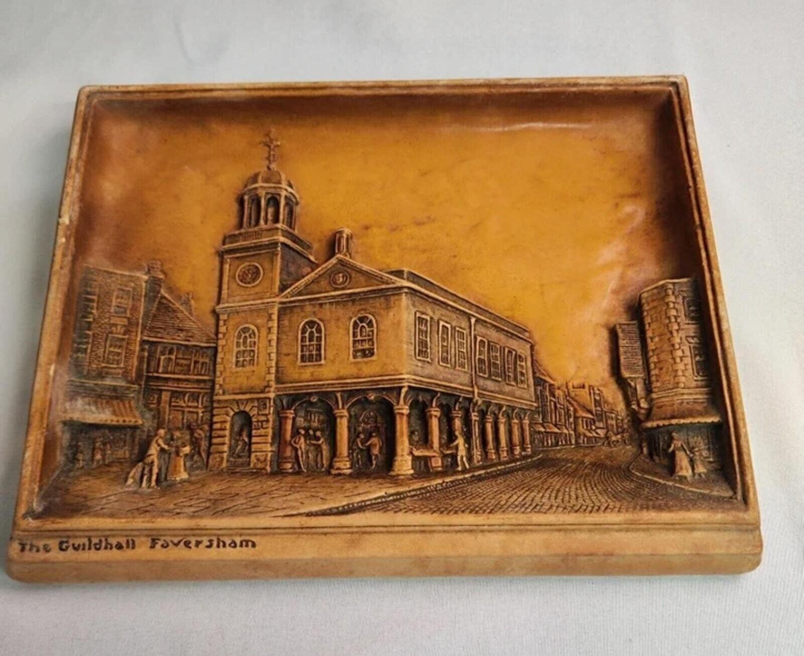 Rare Arthur Osborne Ivorex 3D Relief Plaque Guildhall Faversham Kent Antique