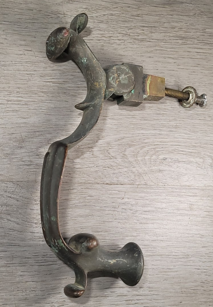 Entry Thumb Latch Exterior Door Pull 8″ With Knocker Mid Century Heavy Bronze