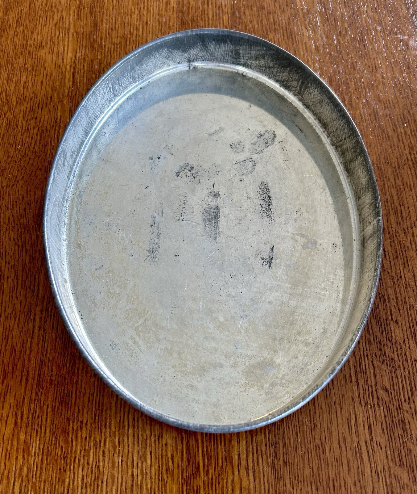 Antique Primitive Tin Jello Cake Bread Mold W/ Base Melon Shape By Kreamer