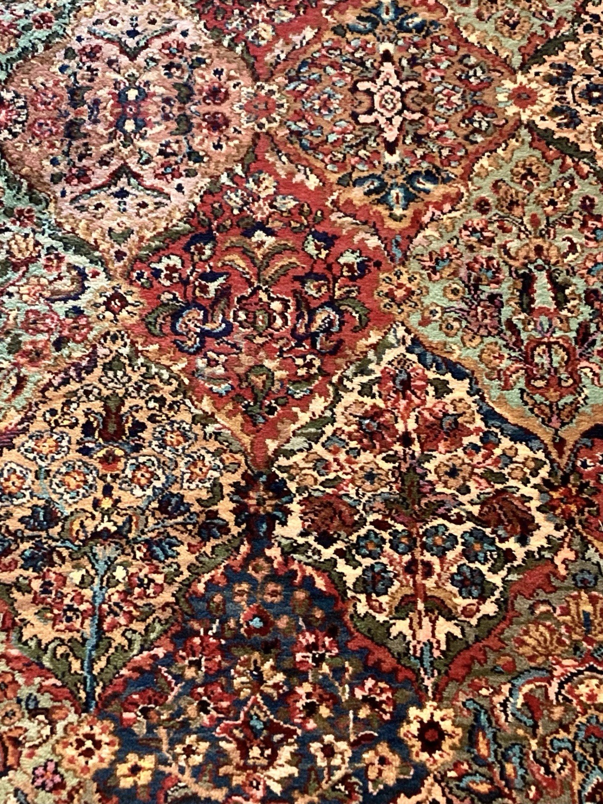 Authentic Karastan 700-717 Multicolor Panel Kirman Wool American Rug 5’9″ x 9′