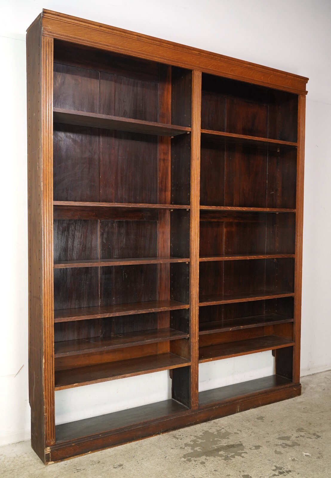 Reclaimed 81.5 in. Wood Built-in Library Bookcase