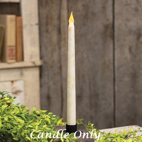 NEW PRIMITIVE IVORY TIMER TAPER CANDLE DESIGN 10.75″ H LED Flicker Christmas