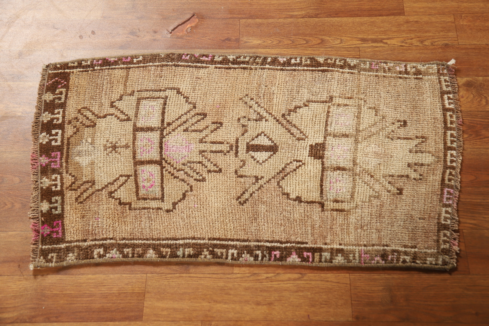 Geometric Wool Anatolian Oriental Accent Rug Turkish Hand-masde Foyer Carpet 2×3