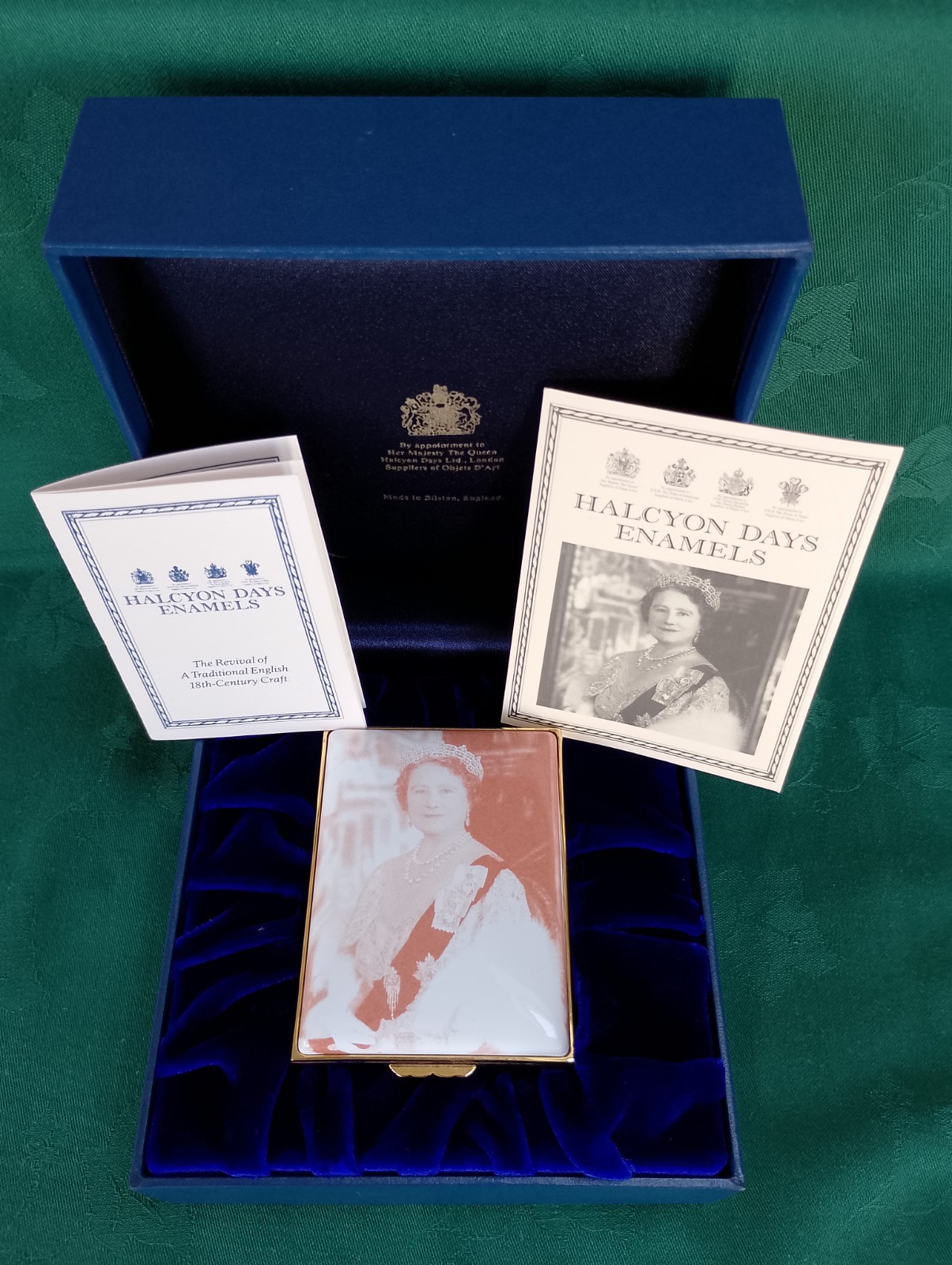 Halcyon Days Enamel Box In Memory of H M Queen Elizabeth the Queen Mother Ltd Ed