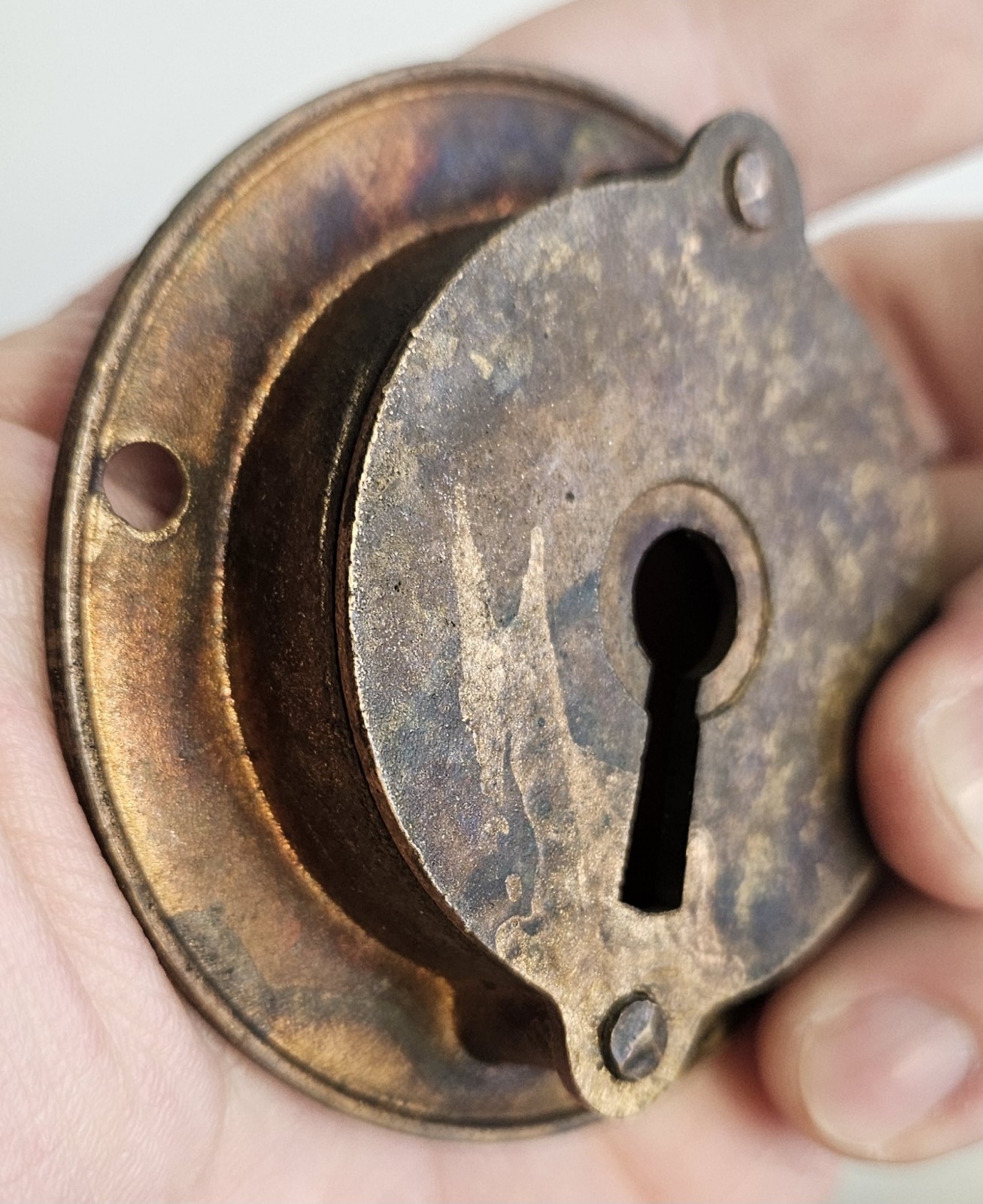 1 Antique Pocket Door Pull Plate Mallory Wheeler 1882 Victorian Bronze Brass