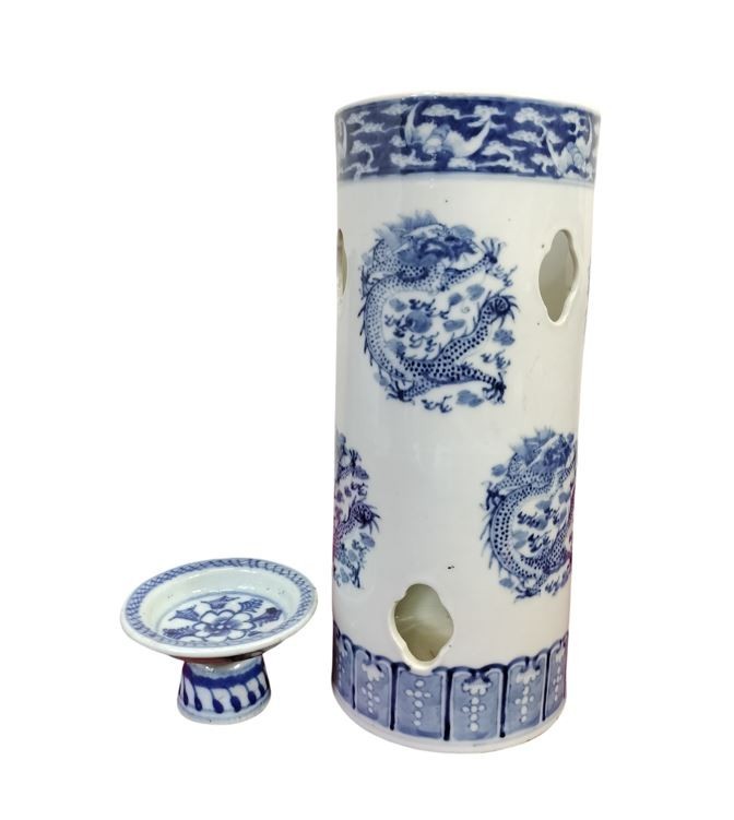 CHINESE VASE OR HAT STAND. GLAZED PORCELAIN STONEWARE. CHINA. 19TH CENTURY.