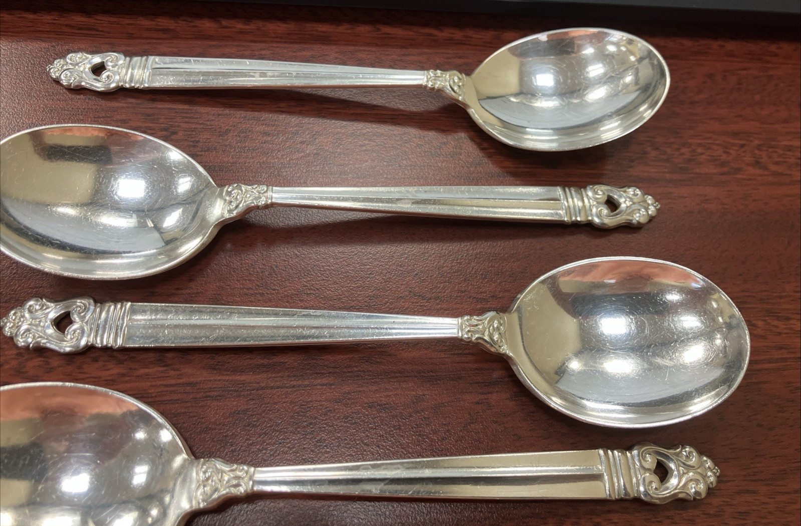 International Royal Danish Sterling Silver Soup Spoon 6 1/2″ Inch- Set of 6