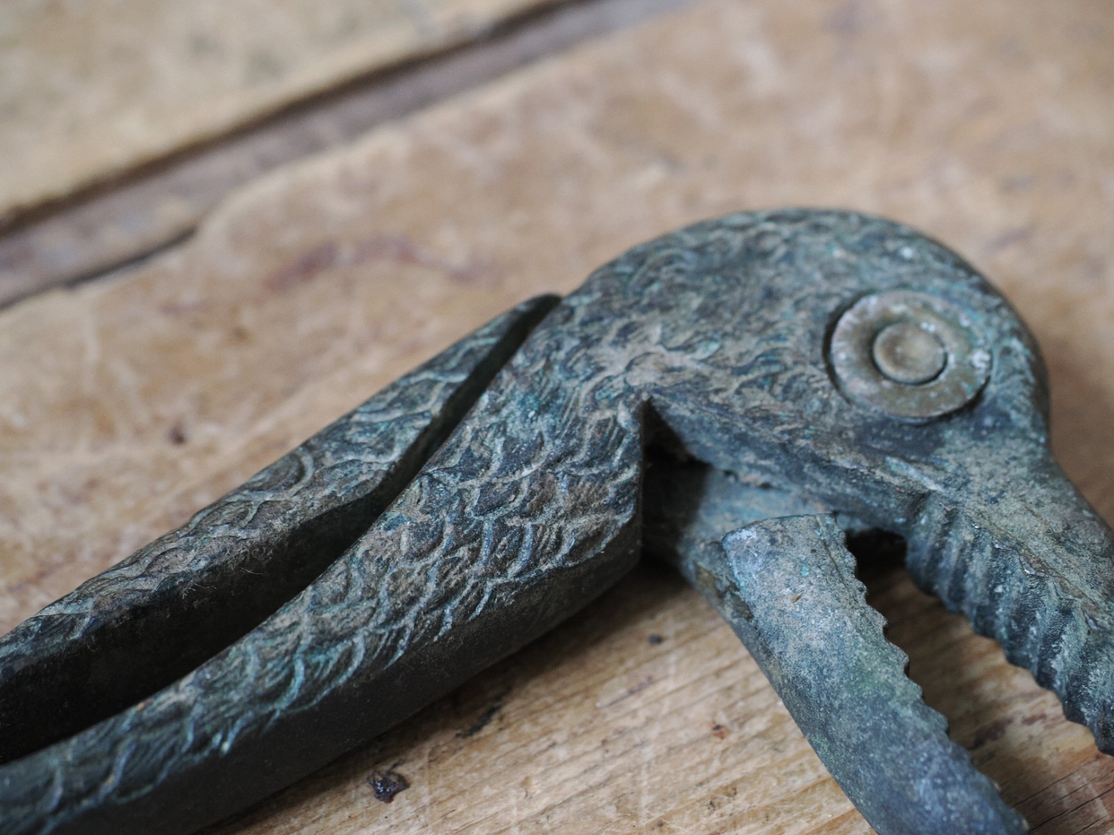 Genuine Antique Bronze Parrot ? Bird Nutcracker Nut Crackers