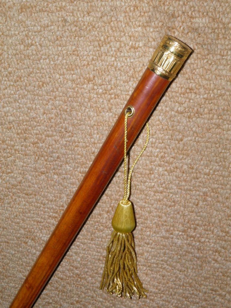 Qing Dynasty Chinese Band Leaders Stick – Hallmarked Gold Oriental Top – 121cm