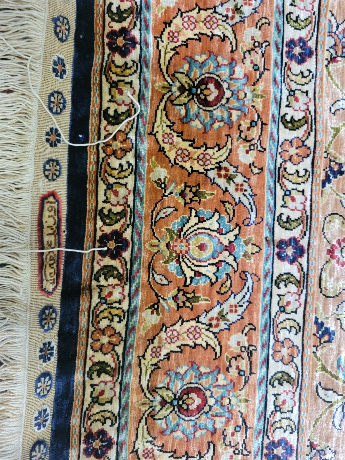 Authentic SIGNED Hand Knotted 100% Silk Turkish Ozpec Hereke Rug 31 1/2” X 58”