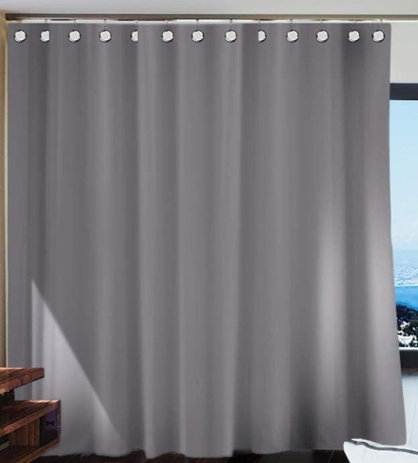 Room Divider Now Premium Room Divider Curtain, 8′ Tall x 15′ Wide (slate gray)