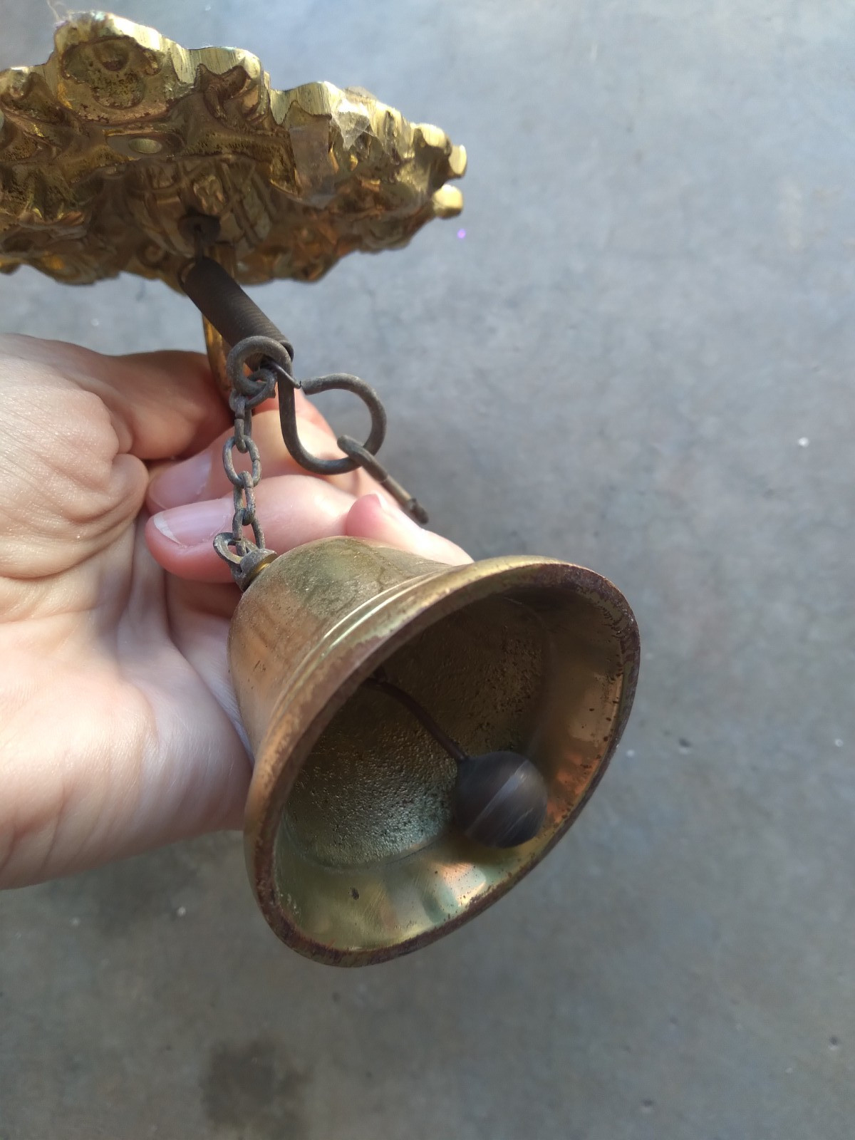 Antique Brass Bell Door Knocker Solid