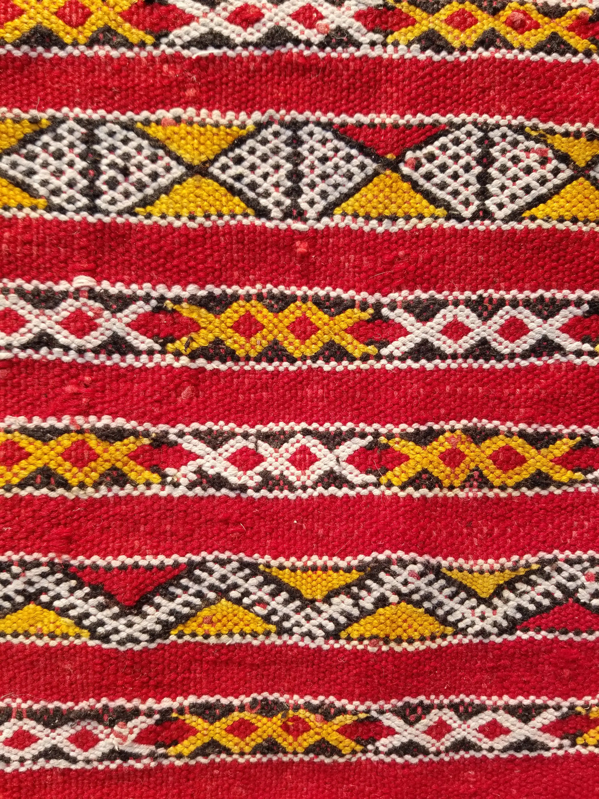 Vintage Traditional Handmade Moroccan Wool Multicolor Kilim 4.0×2.2 ft
