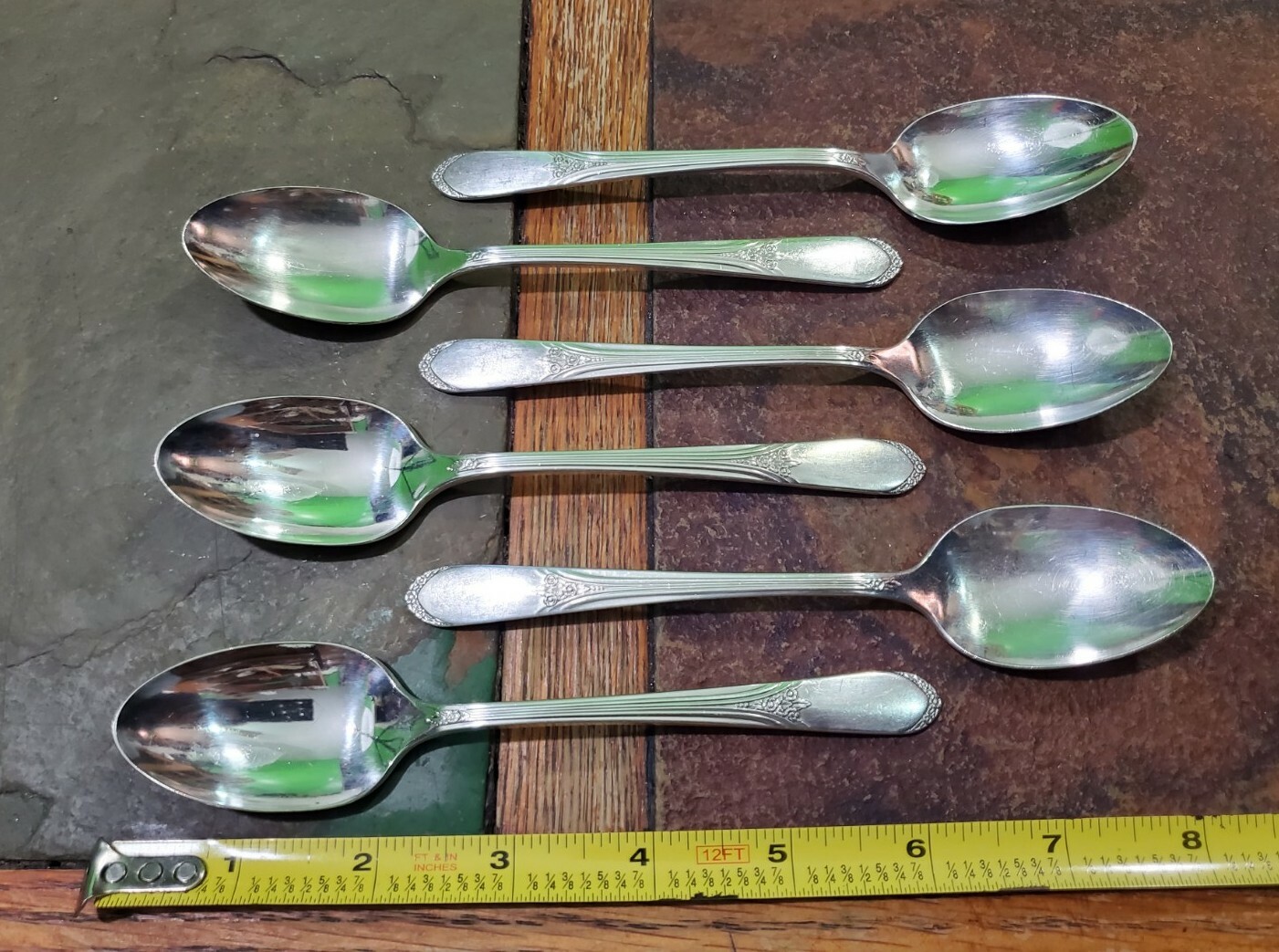 LOT OF 6 c1938 DEVONSHIRE AKA MARY LOU SILVERPLATE TEASPOONS/ TEA 🍵 SPOONS