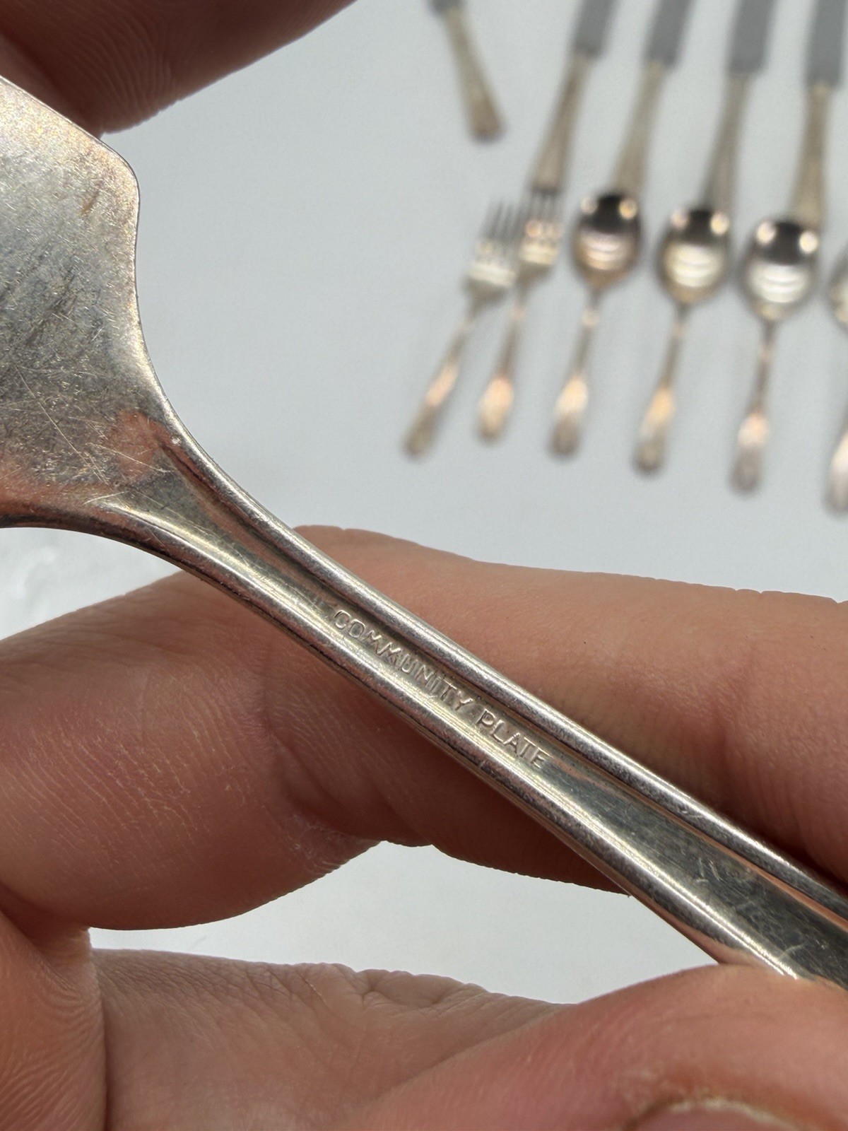 Vintage Oneida Community Deauville Silver Plate Spoons Forks Knives Art Deco Lot
