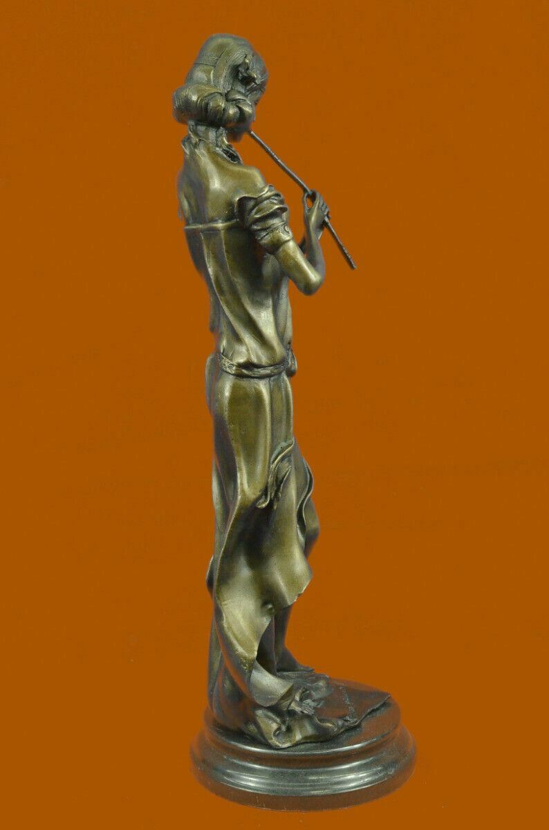 Huge Sale Bronze of a Nude Pan Playing Her Flutes Marble Base Best Art Gift Sale