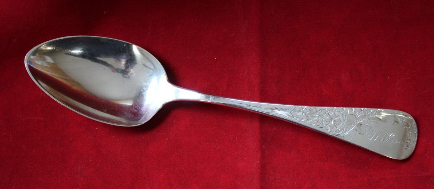 S. Hyman & Co. Lily Engraved 8 1/8″ Tablespoon “Willson” Mono ~46g (1884)