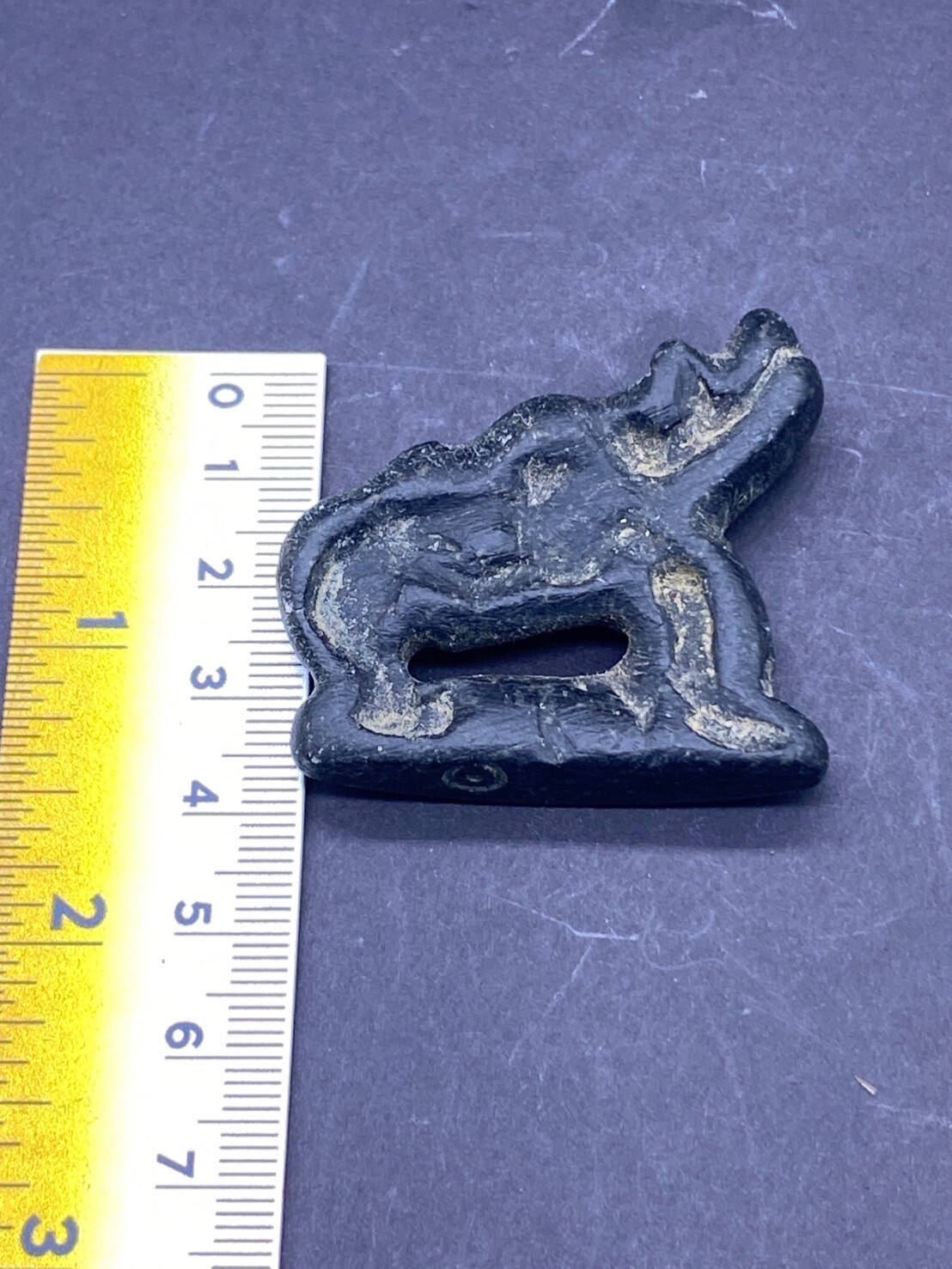 Rare Authentic Old Chorlrite Stone Bactrian Era Wild Animal Stamp Amulet