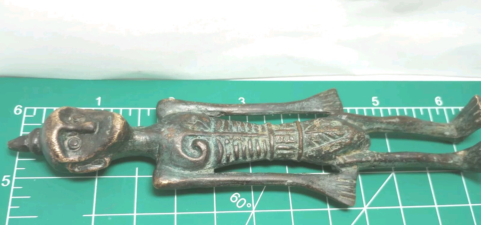 6″ Bronze Statue – Primitive Looking Warrior – Tribal Antique Appearance