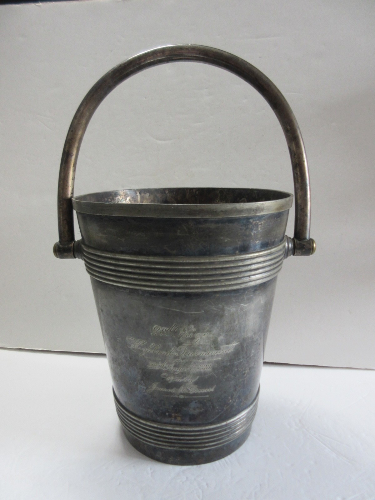 Wilcox Silver Plate Regency Ice Bucket # 786 Trophy Highlands Tournament 1888