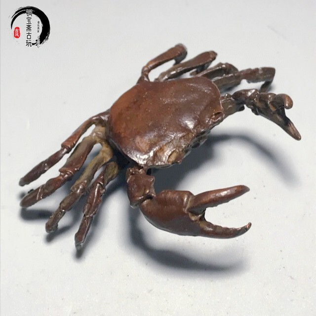 Handmade solid copper crab copper tea pet Hengcai creative ornament