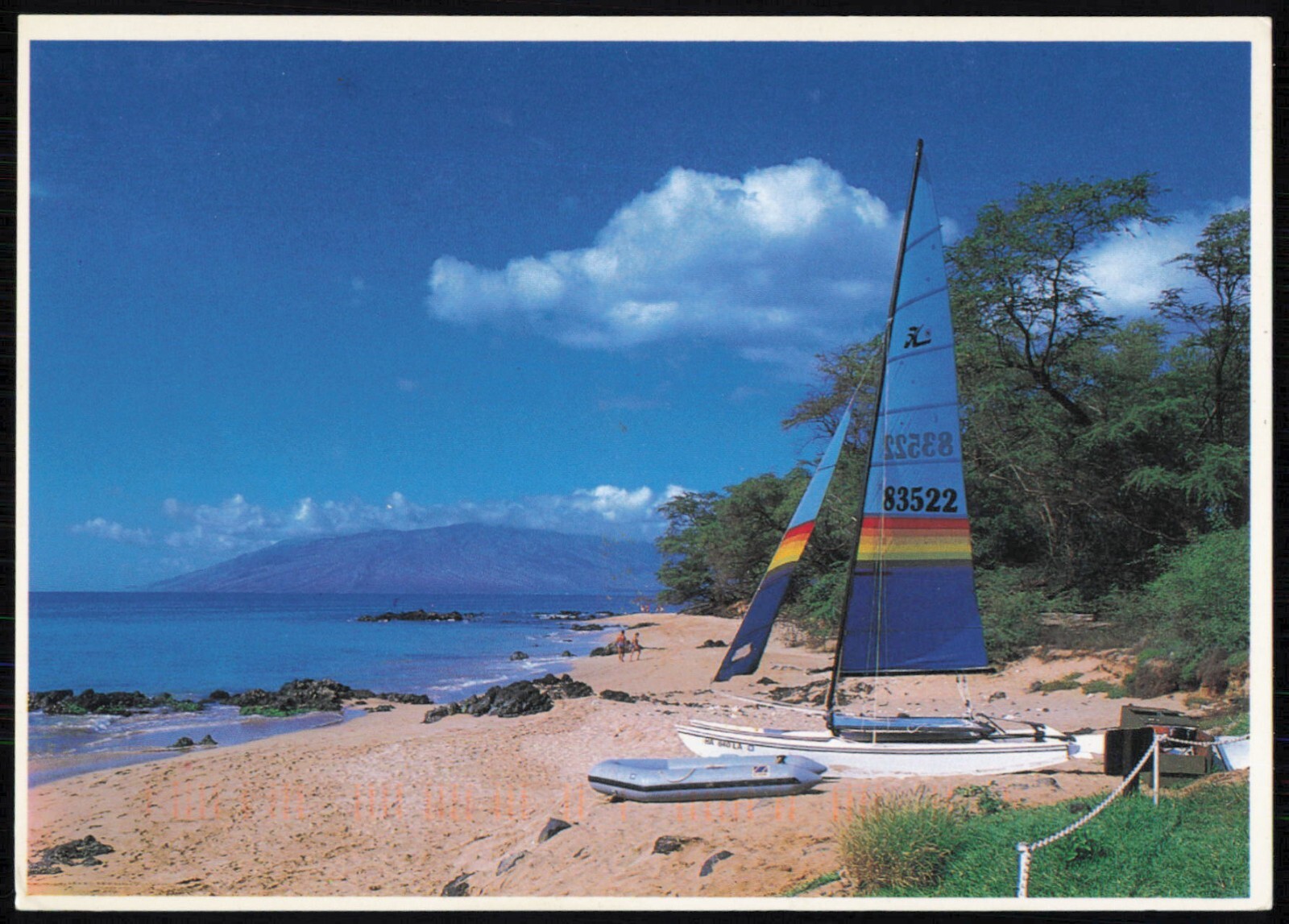 Wallea Beach Sailboat On The Beach Postcard