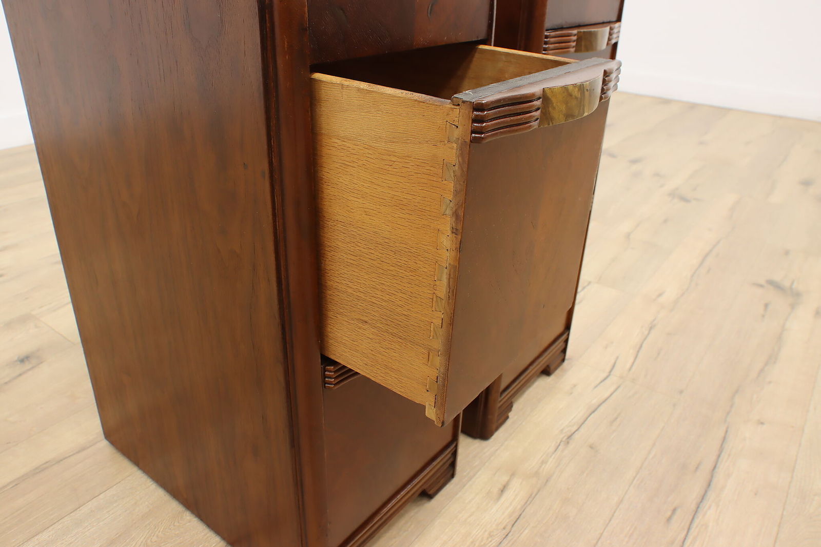 Pair Art Deco Waterfall Nightstands or End Tables Kroehler #51581