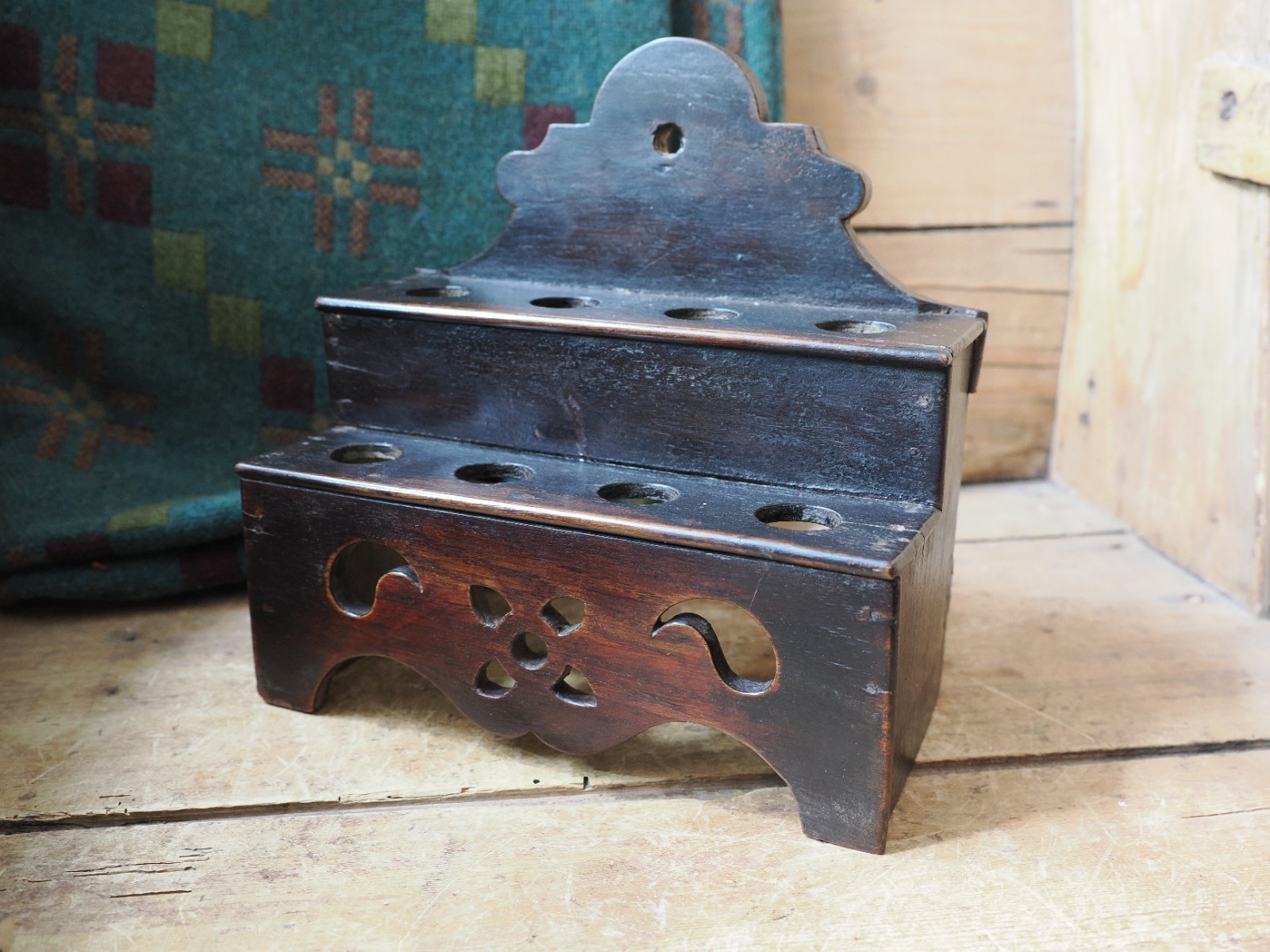 A Very Rare Tiny Welsh Spoon Rack Treen (Spoons NOT included)