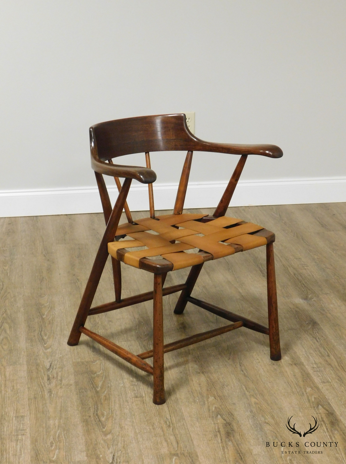 Wharton Esherick Sculpted Walnut Captain’s Chair