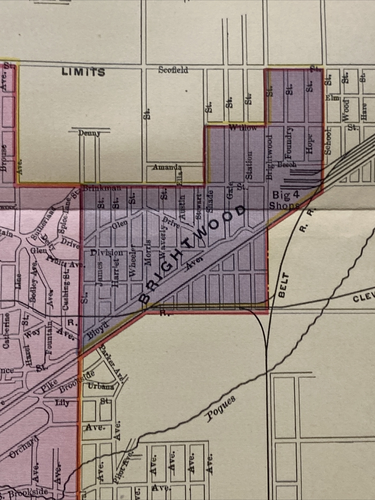 Large Format 1905 COLOR Rand McNally Map Atlas Page Business City Indianapolis
