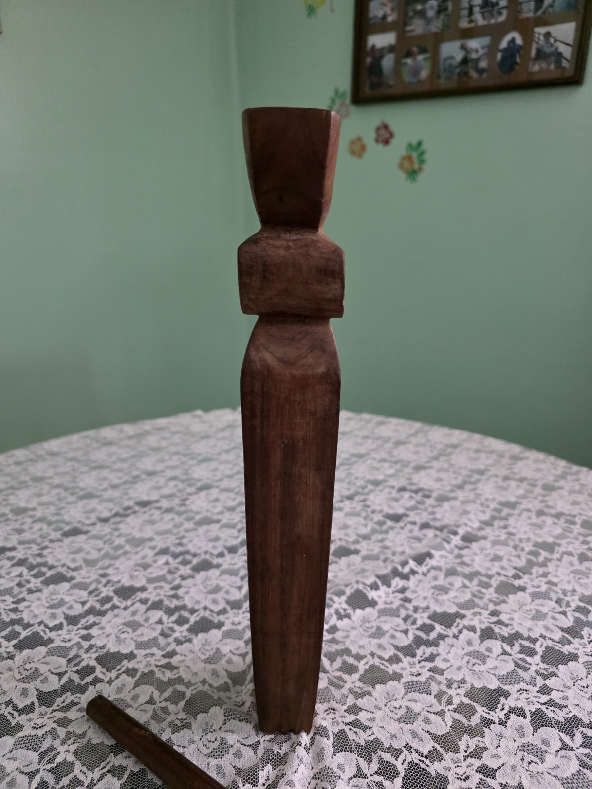 Vintage Hand Carved Wood 13″ Slit Gong Drum Oceania Tribal Art