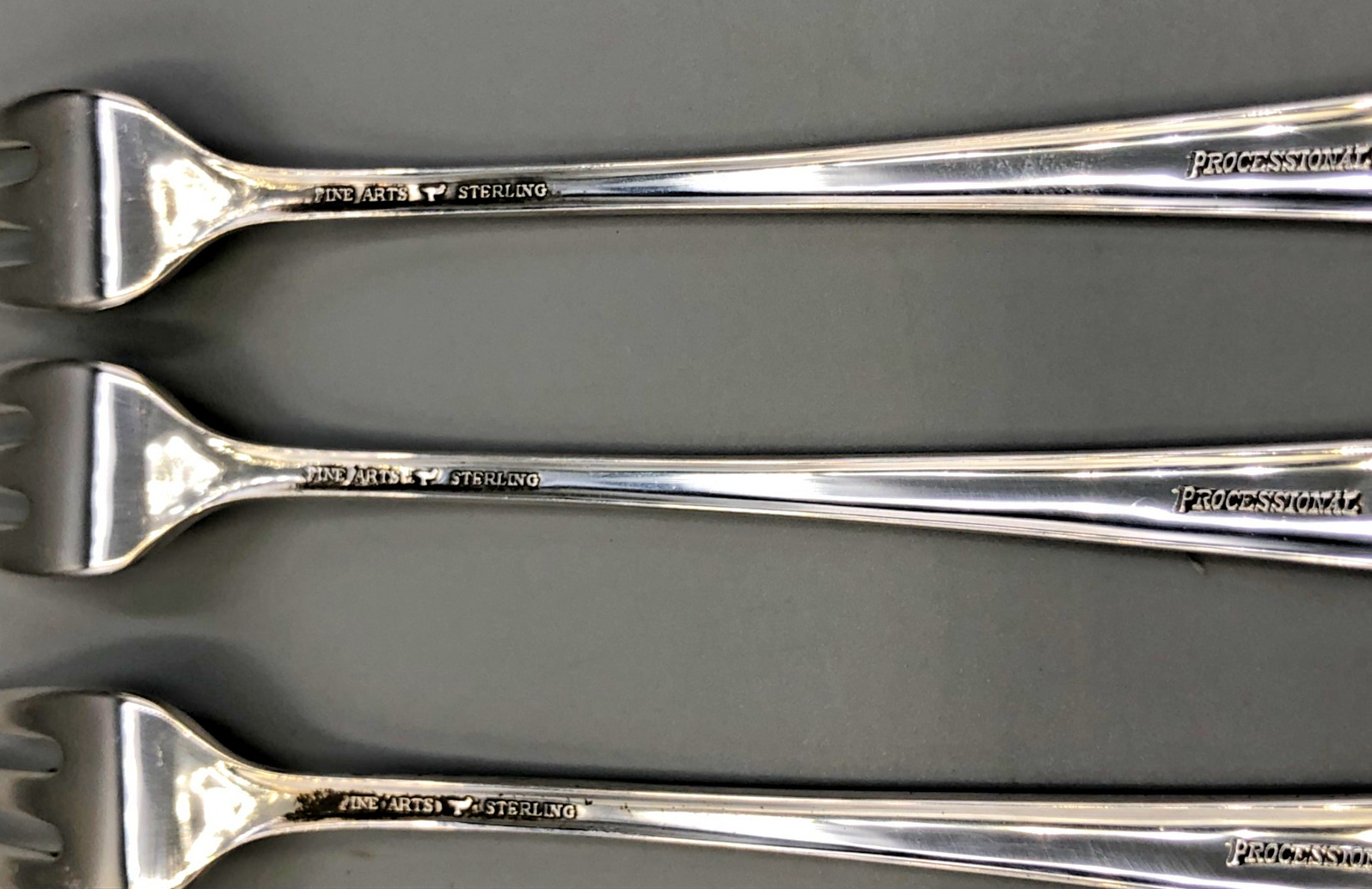 Processional- Fine Arts / International Sterling set of 8 Cocktail Forks 5 5/8″