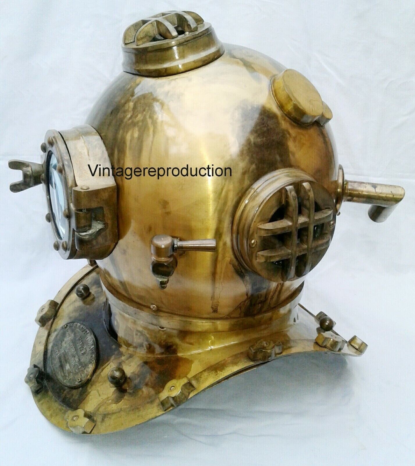 Diving Divers Helmet US Navy Mark V Deep Marine Antique Scuba Boston 18″ Helmet
