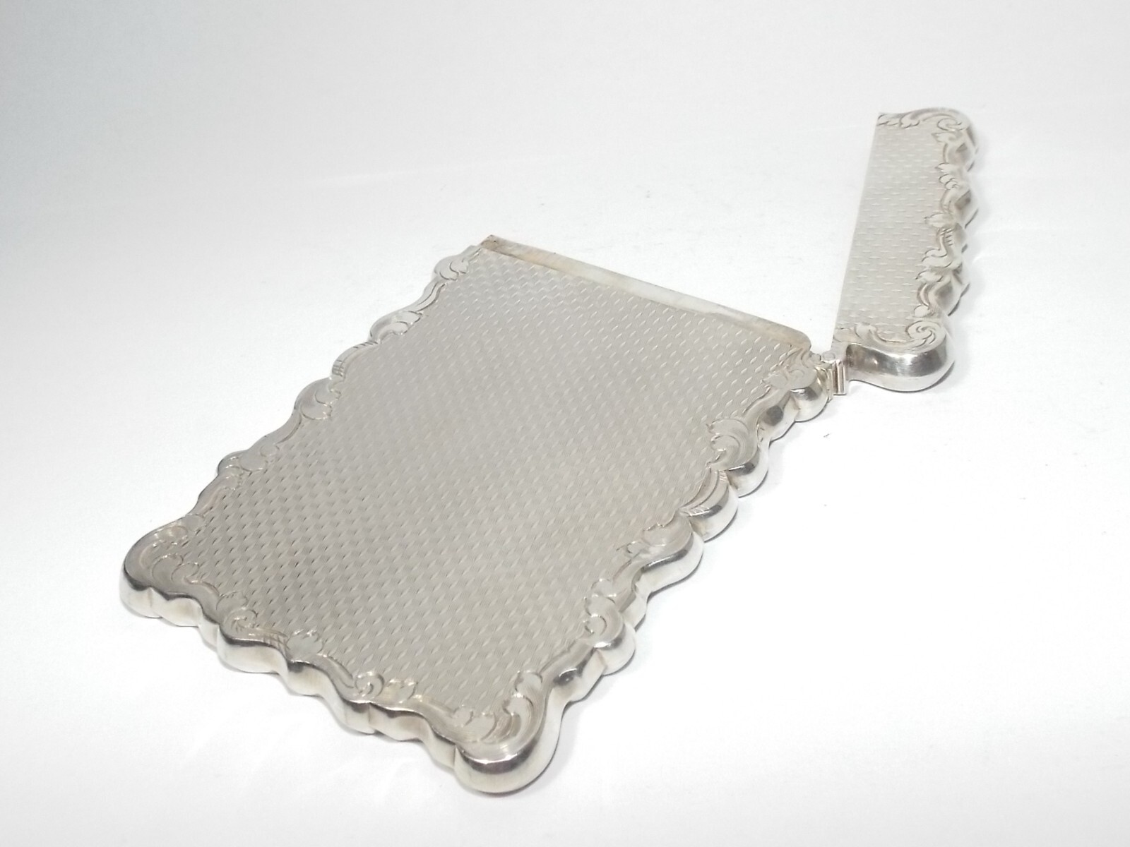 ANTIQUE VICTORIAN STERLING SILVER CARD CASE, ALFRED TAYLOR BIRMINGHAM 1853