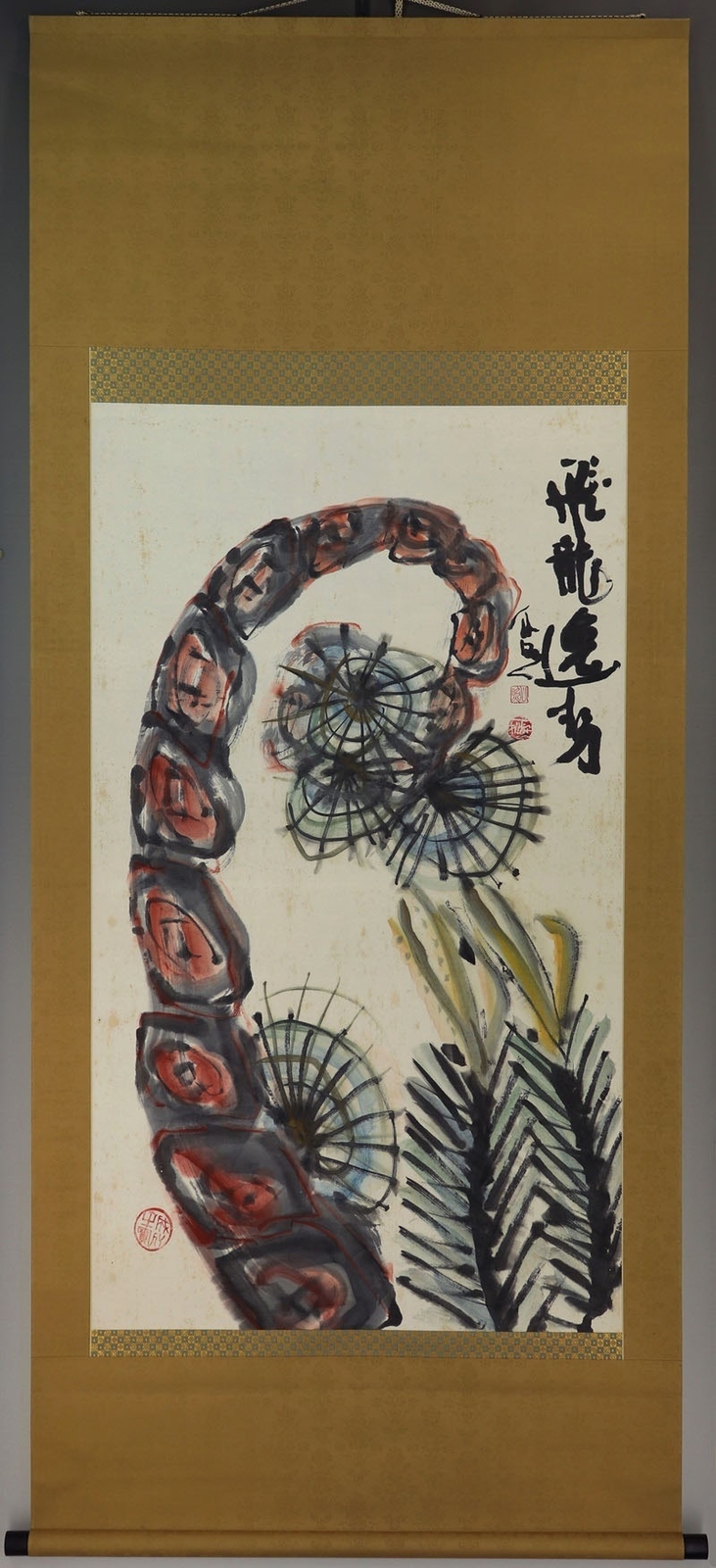 JAPANESE PAINTING HANGING SCROLL FROM JAPAN PINE AGE OLD ART Shimizu 834q