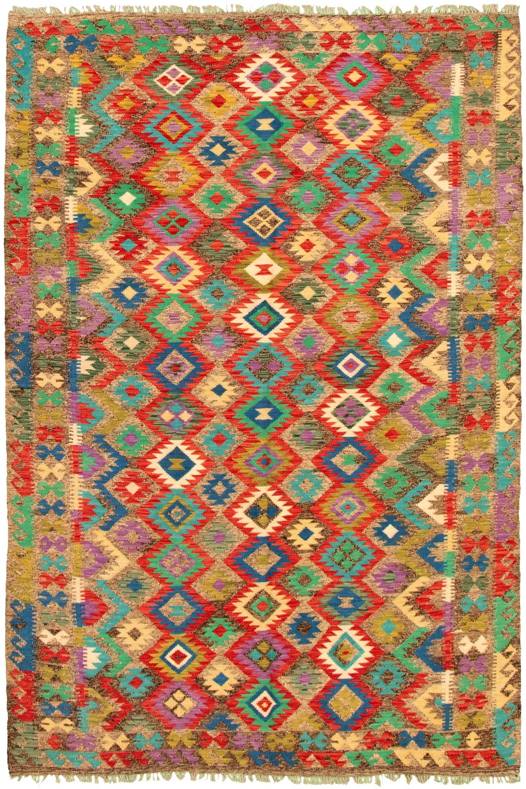 Traditional Vintage Hand Woven Area Rug 6’8″ x 9’10” Wool Oriental Carpet
