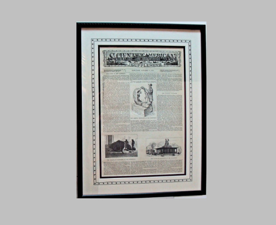 Antique Scientific American Magazine Oct 26, 1876 Conservation Framing