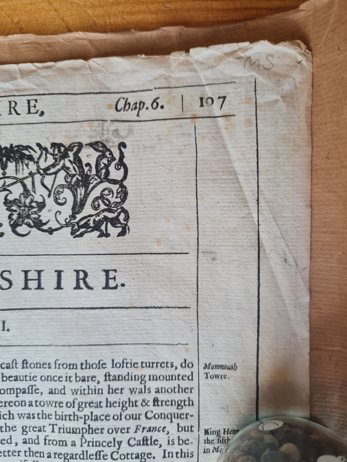 Antique John Speed 1646 Map – Countye of Monmouth