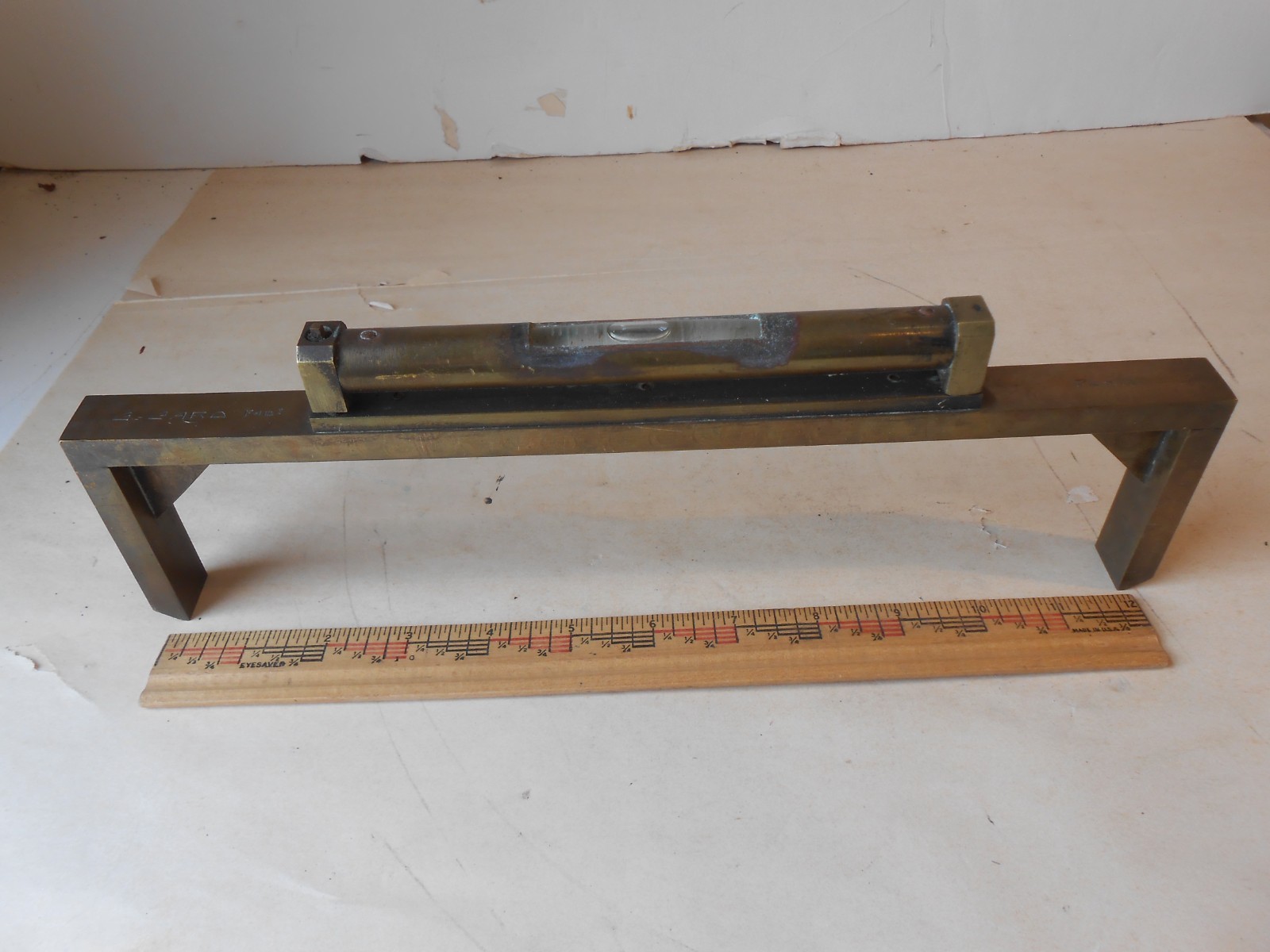 ANTIQUE BRASS BRIDGE LEVEL BILLIARDS TABLE FAB. BY G. CARO PARIS ENGINE TURNED