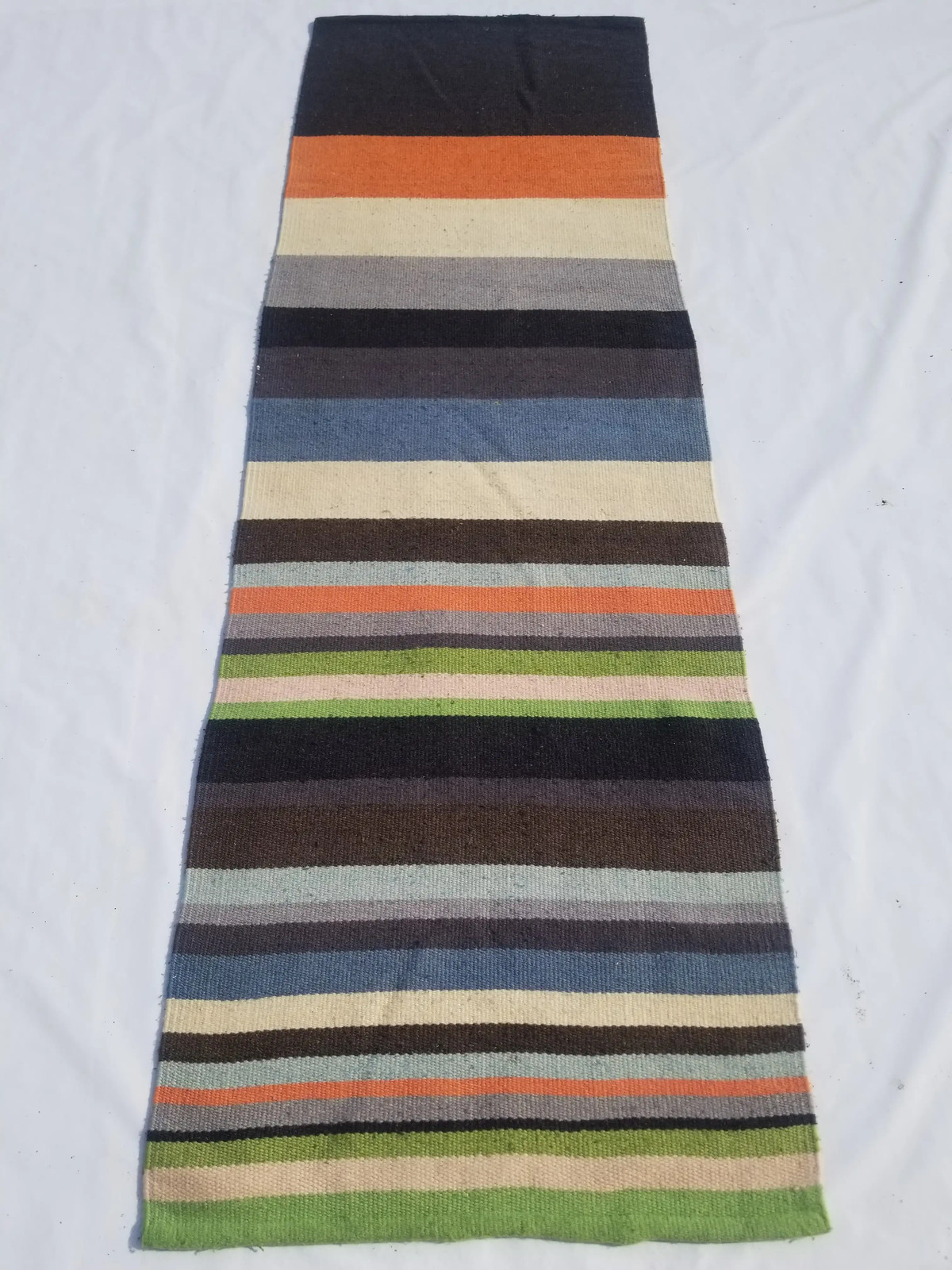 Vintage Handmade Traditional Geometric Multicolor Kilim Rug Carpet 8.0×2.5ft